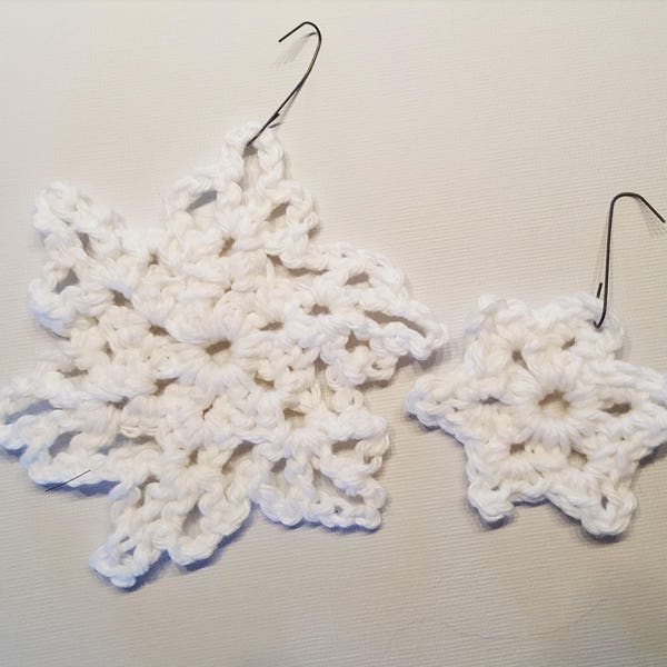 Crochet snowflake ornament, nondenominational winter ornament, white Christmas crochet ornament, cotton snowflake winter decor, snowflakes