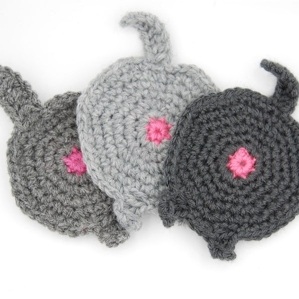 Cat butt coasters, funny cat lover gift, kitsch cat decor, cat lady gag gift, crochet animal coasters, toilet humor, housewarming coasters