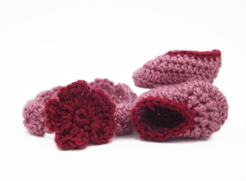 Soft Baby Booties Baby Shower Gift Red Baby Shoes Crochet Mary Janes