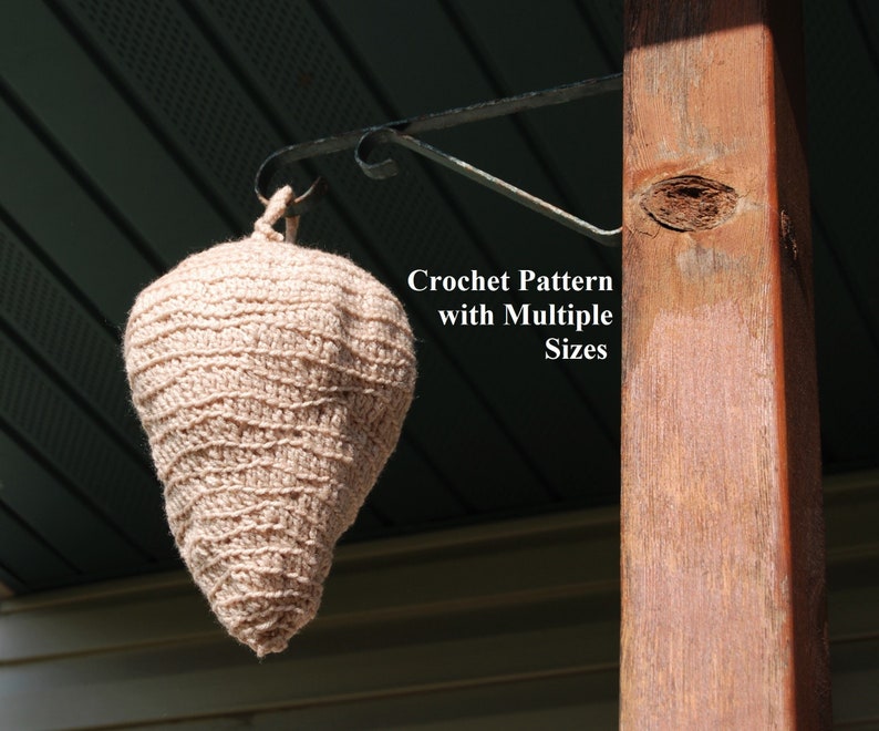 PDF Crochet hornet nest pattern, wasp nest pattern, outdoor crochet, home living, crochet cabin, crochet decor, crochet gift, adobe pdf image 1