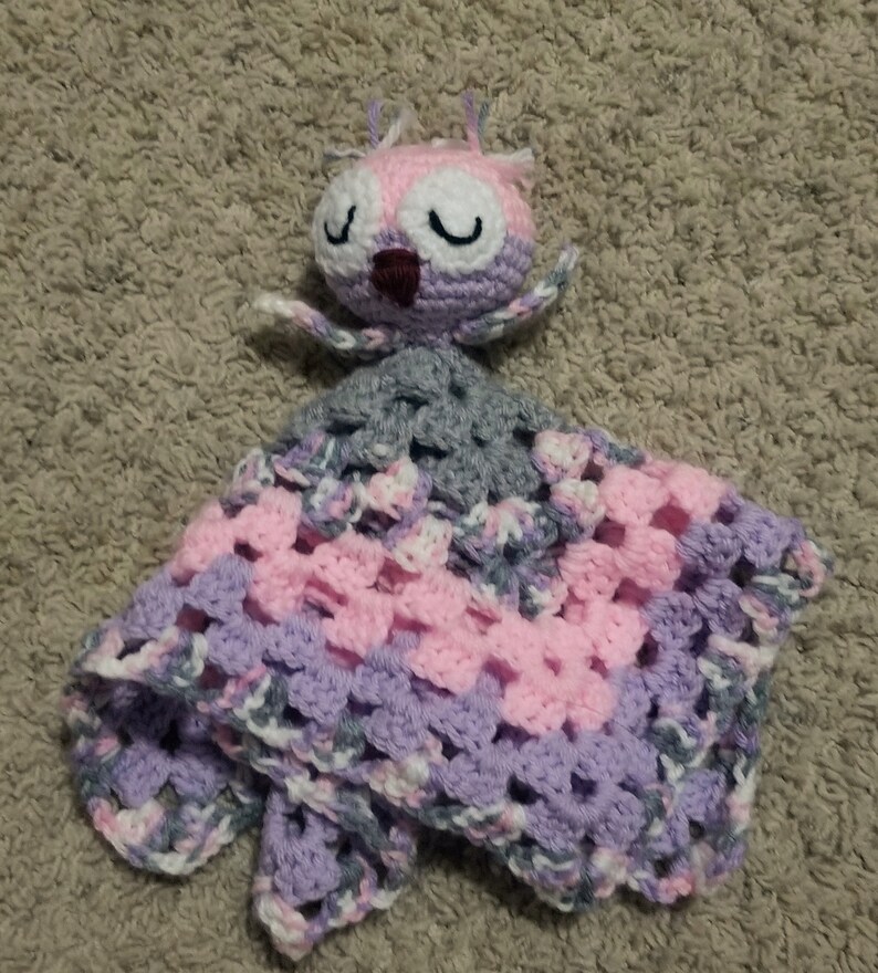 Crochet Owl Blankets Kids Owl Blanket With Hood Owl Lovey Etsy