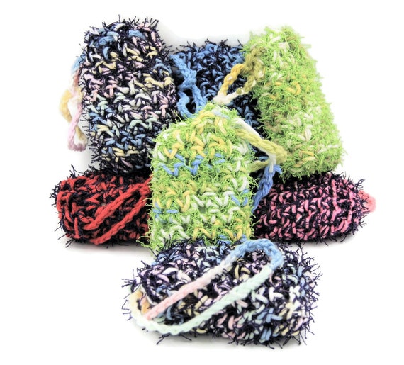 Crochet Soap Saver Bag Exfoliating Crochet Washcloth Scrubby Good Morning Soap Cozy Stocking Stuffer Housewarming Gift Soap On A Rope