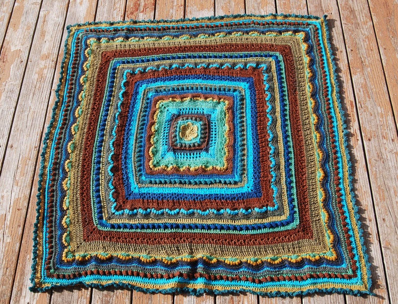 Intricate Textured Blanket Square Crochet Blanket Couch Etsy