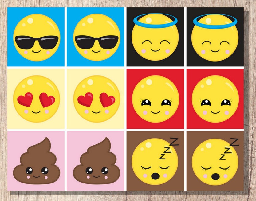 EMOJI MATCHING MEMORY Game Fun Learning Tool PreK Etsy