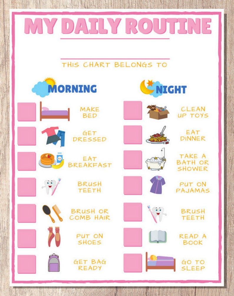 MY DAILY ROUTINE Daily Reward Chart For Girls Hygiene Etsy