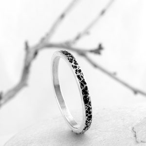 Handmade Textured Sterling Silver Ring - Size 9.5 US