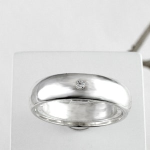 Handmade Sterling Silver Diamond Ring: Minimalist Stacking Band