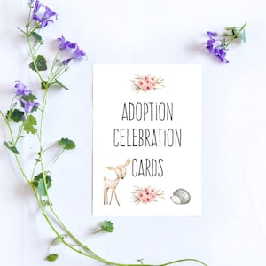 Woodland Theme Adoption Milestone / Celebration cards