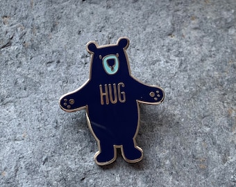 Hug enamel pin - back to school badge - attachment pin