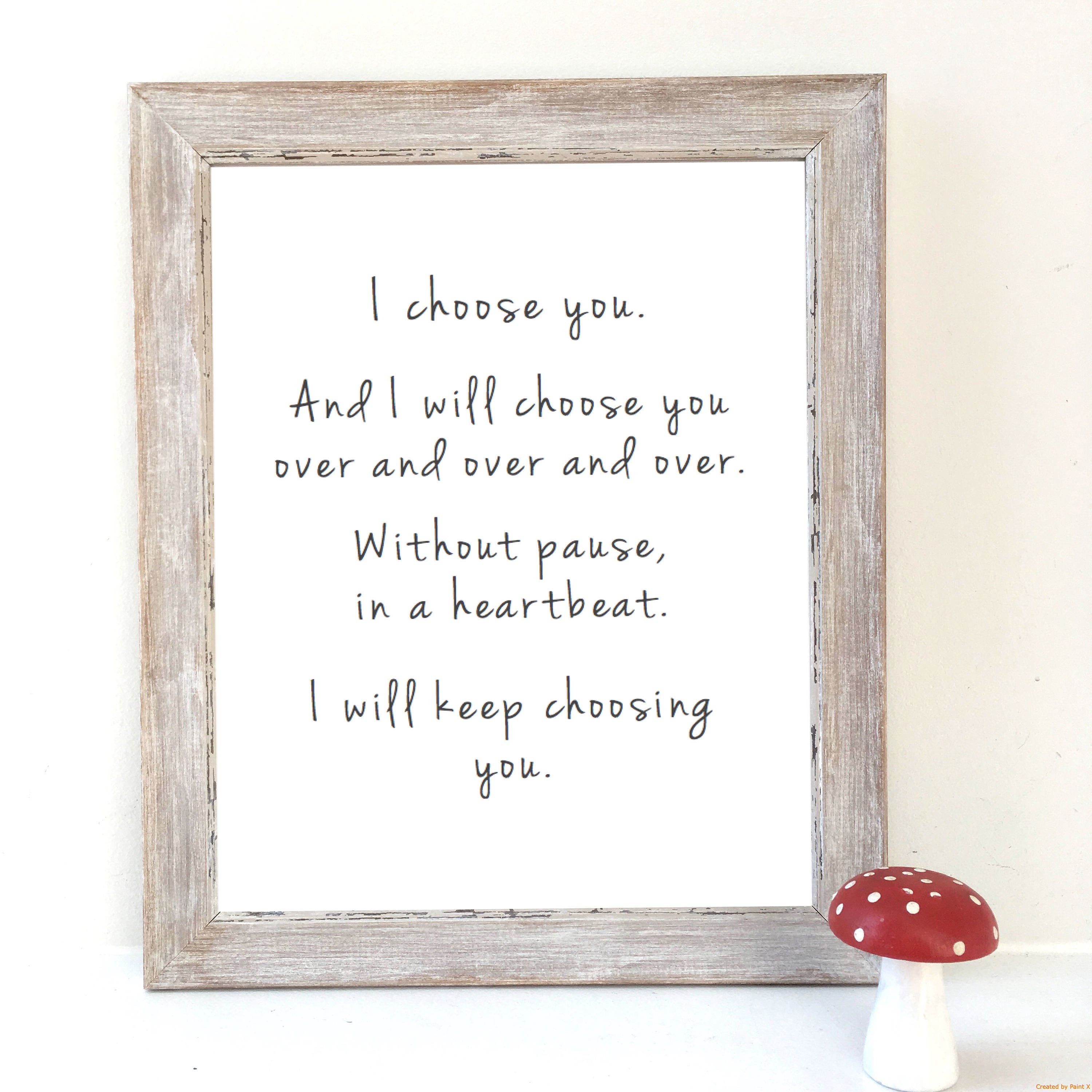 I Will Choose You Print - Etsy UK