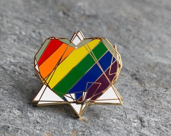 LGBT+ Adoption symbol enamel pin - Rainbow adoption symbol - Mumaduke Designs logo - adoption badge - adoption symbol jewellery
