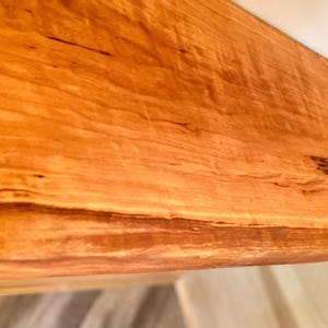 Handcrafted Cherry Floating Shelf: Emerald Epoxy Inlay, Solid Wood
