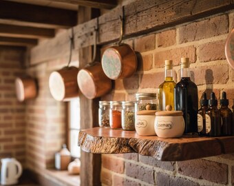 Unique Live Edge Curly Maple Floating Shelf | Ambrosia Wood Wall Decor