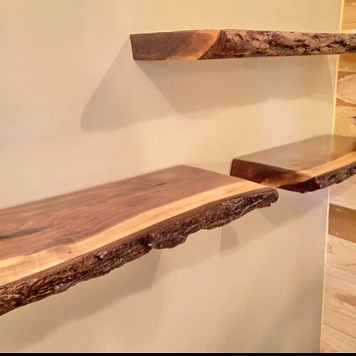 Live Edge Floating Shelf Etsy