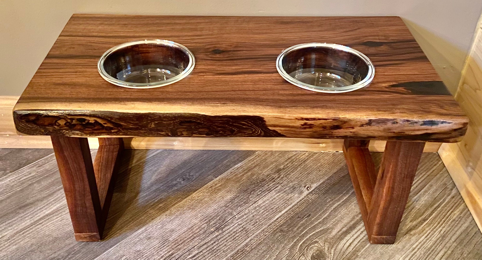 Live Edge Raised Pet Stand for Food or Water Bowls, Dog Food Stand, Dog  Water Bowl Stand, Cat Food Stand, Cat Water Bowl Stand, Spalted Maple or  Black Walnut – Steel Oak