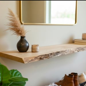 Live Edge Maple Floating Shelf – Handmade Rustic Wall Decor