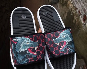 gucci flip flops wolf