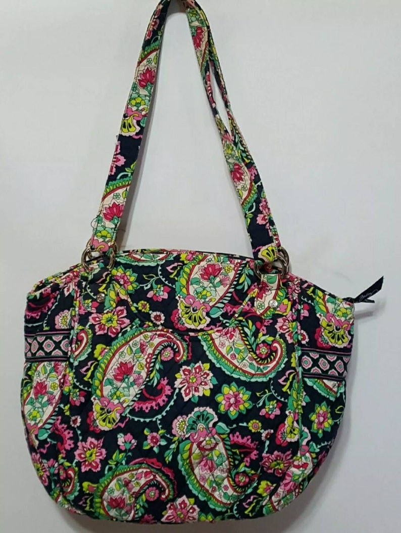 Vera Bradley Shoulder Hand Bag Purse Hobo Pretty Paisley Etsy