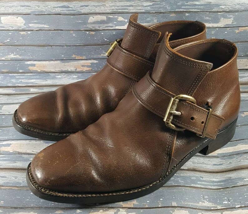 Vintage English Walkers Men's Brown Leather Monkstrap Etsy