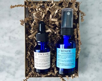 Kit de cuidado facial: 1 oz de tóner y 15 ml de aceite facial