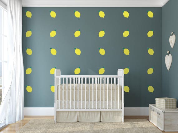 lemon nursery wall art food theme vinyl wall decals for | etsy