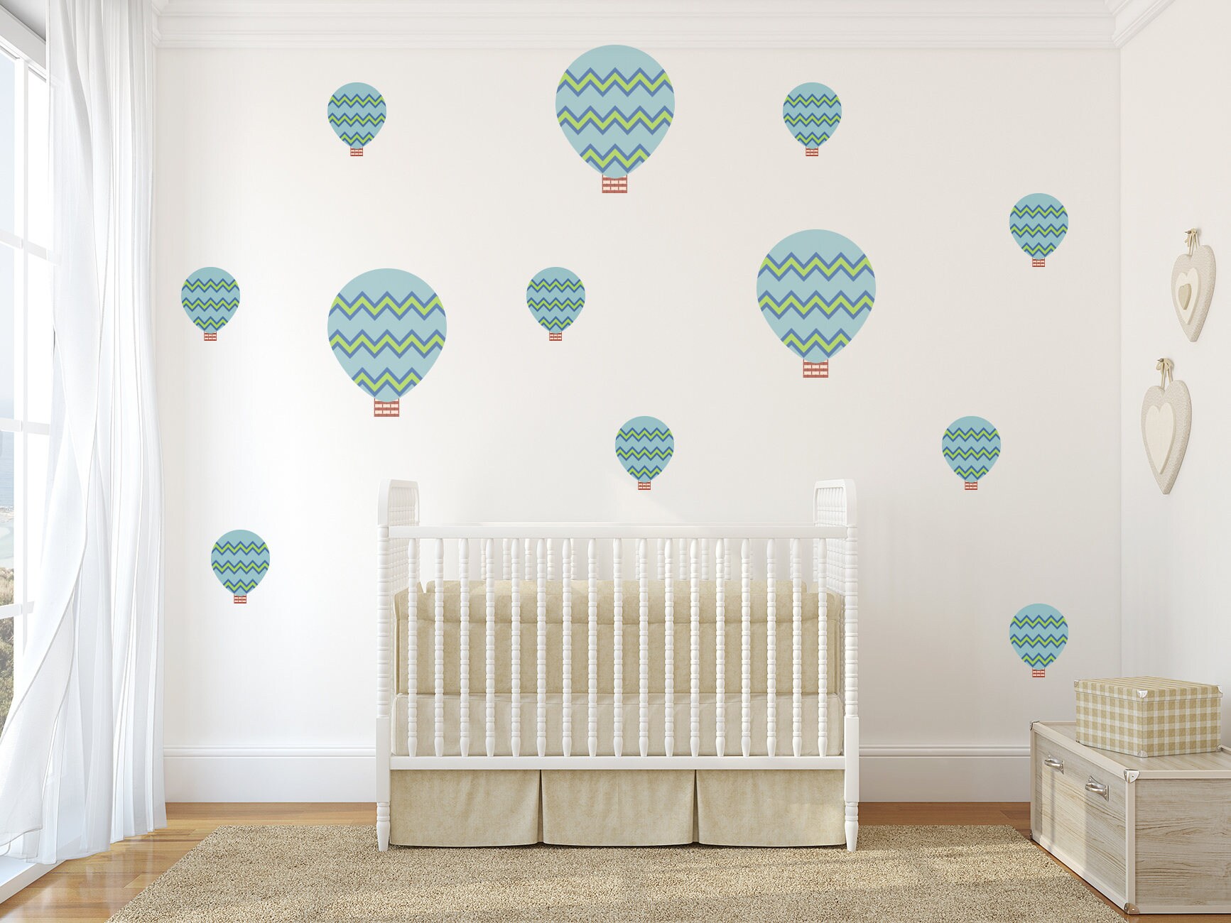 Hot Air Balloons Nursery Wall Art Vinyl Wall Decals for Baby Etsy