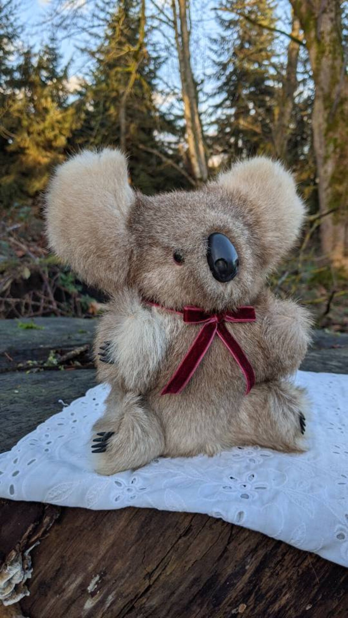 Koala bearReal fur teddy bear vintage kangaroo VERY CLEAN and Etsy