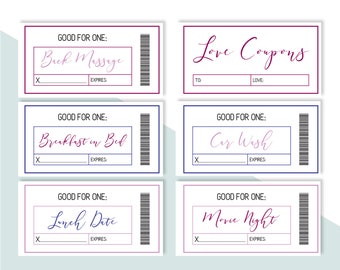 love coupons love coupons love coupon book printable etsy