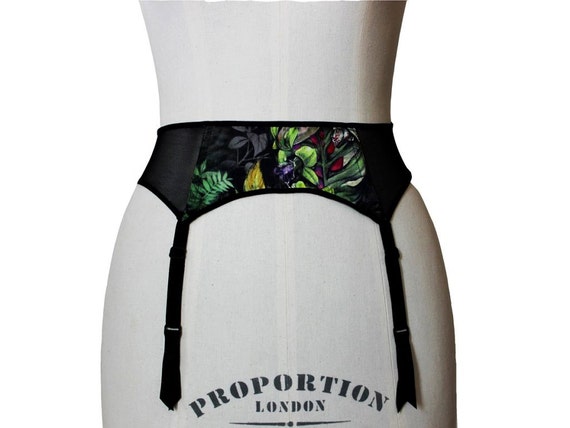 Flor Suspender Belt A Floral Silk And Soft Mesh Garter Belt Etsy