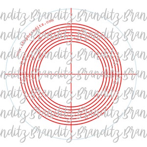 May include: A white background with a red bullseye design. The bullseye is composed of concentric circles and intersecting lines. The text "Branditz" and "shopbranditz.com" are also present in the image.