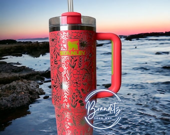 Garabatos de flores - Hibiscus Stanley Adventure Quencher H2.0 FlowState Vaso