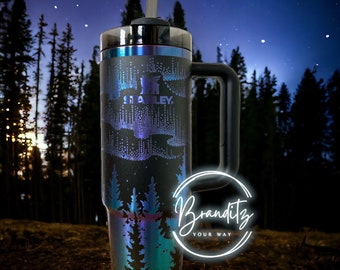 LIMITOWANA EDYCJA - Stanley Black Chroma - Northern Lights - Stanley 30oz i 40oz Adventure Quencher H2.0 FlowState Tumbler