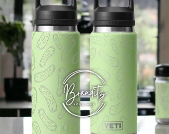 YETI Key Lime - Pickled Vibes - Rambler-fles van 26 oz met stevige dop. Pickles/groen/limoen/verjaardag/jubileum/gepersonaliseerde waterfles