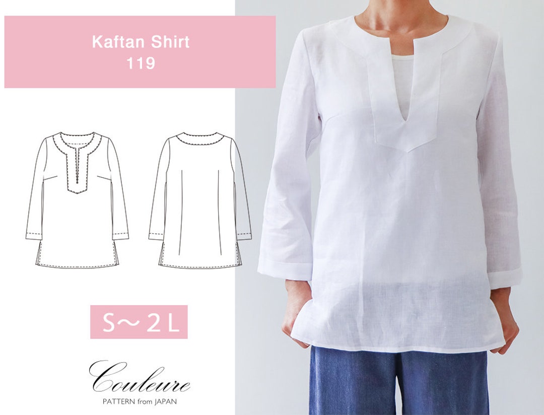 S-2L Kaftan Shirt 119 /PDF Pattern From Japan / US 4-10 / - Etsy