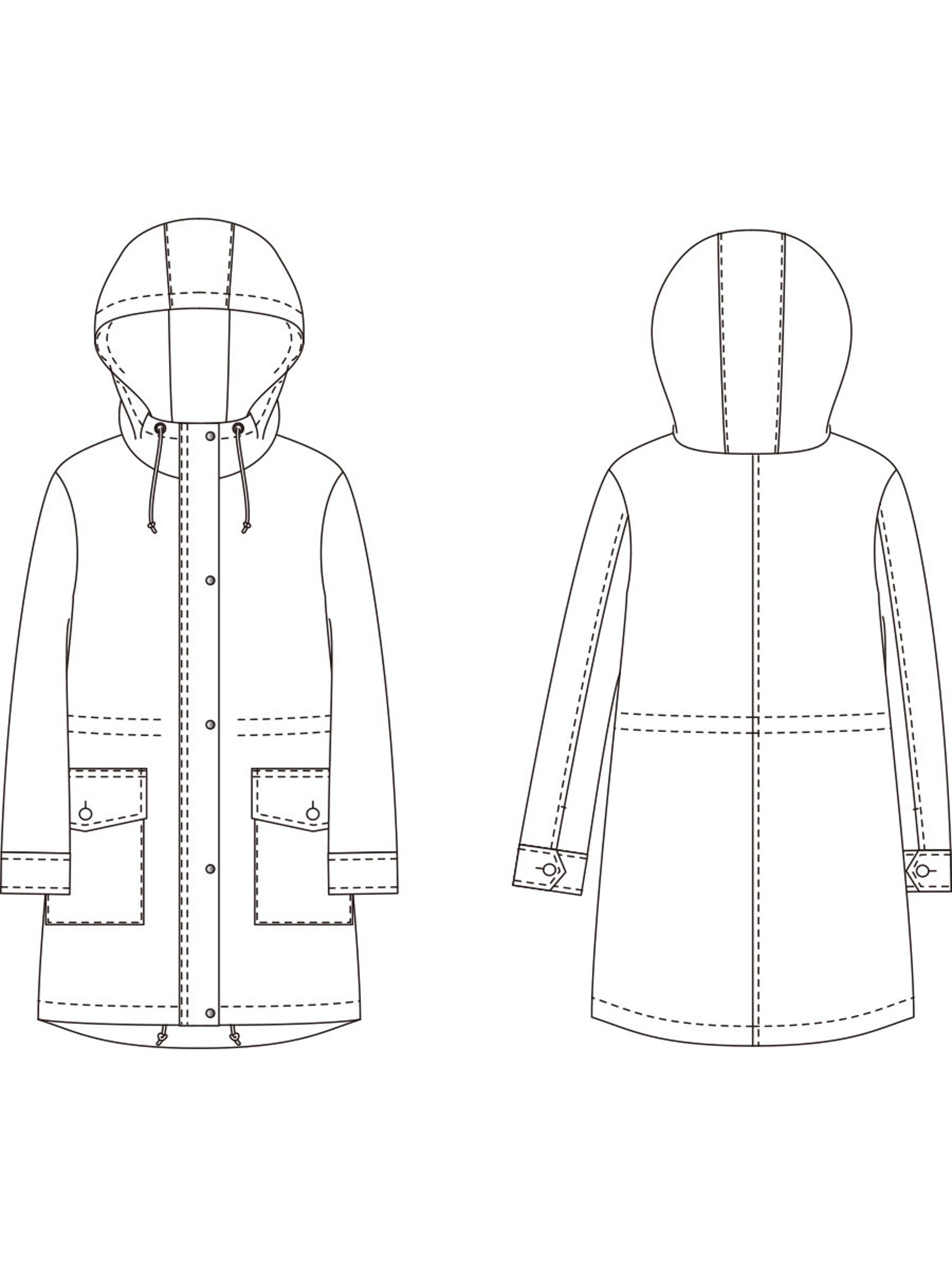 Size M&L 853 Drawstring Hooded Jacket / PDF pattern from Etsy