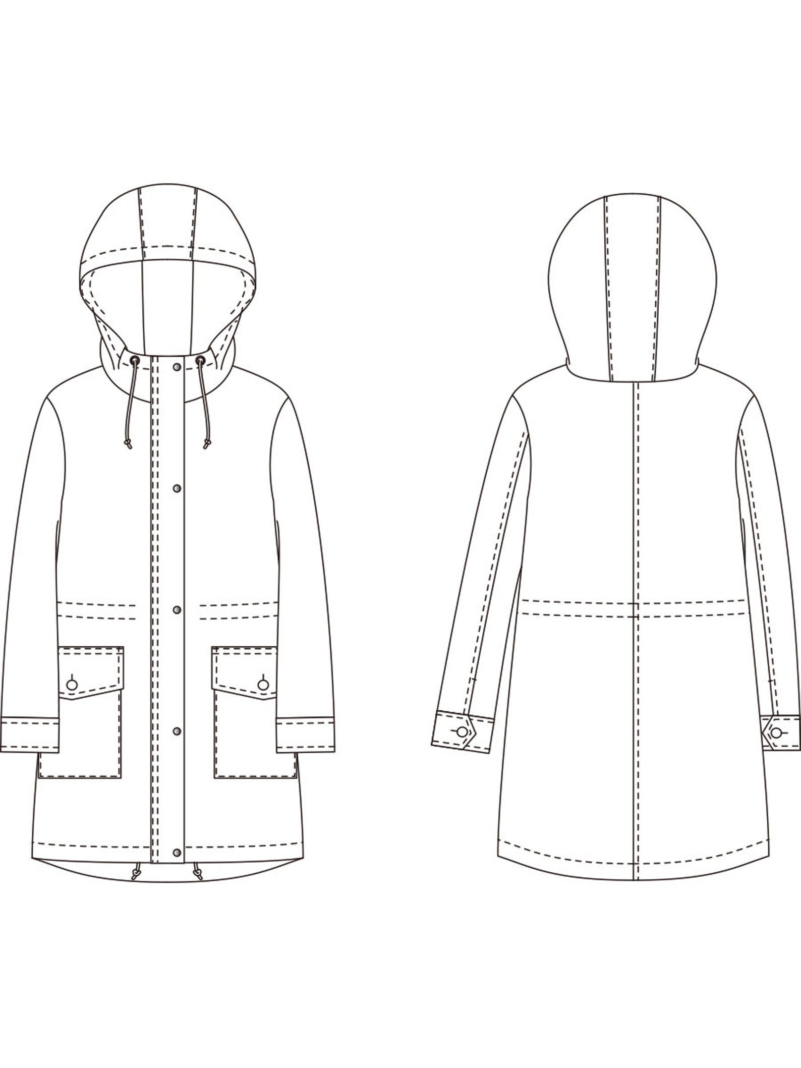 Size M&L 853 Drawstring Hooded Jacket / PDF pattern from | Etsy