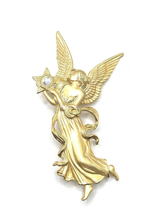 JJ Jonette Art Deco Gold Fire Star Goddess Figura… - image 1