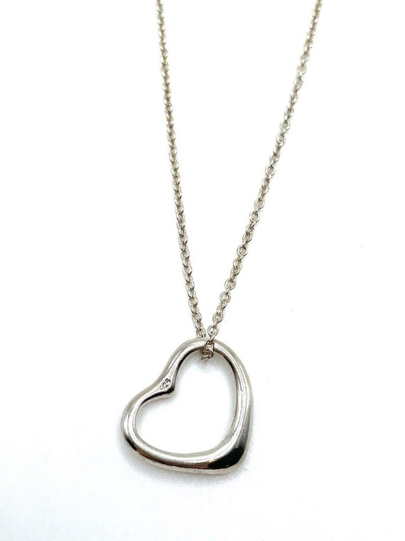 Silver 925 Dangle Heart Minimalist Pendant Necklac