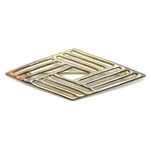 Modernistische geometrische ruit tweekleurige XL broche vintage futuristisch