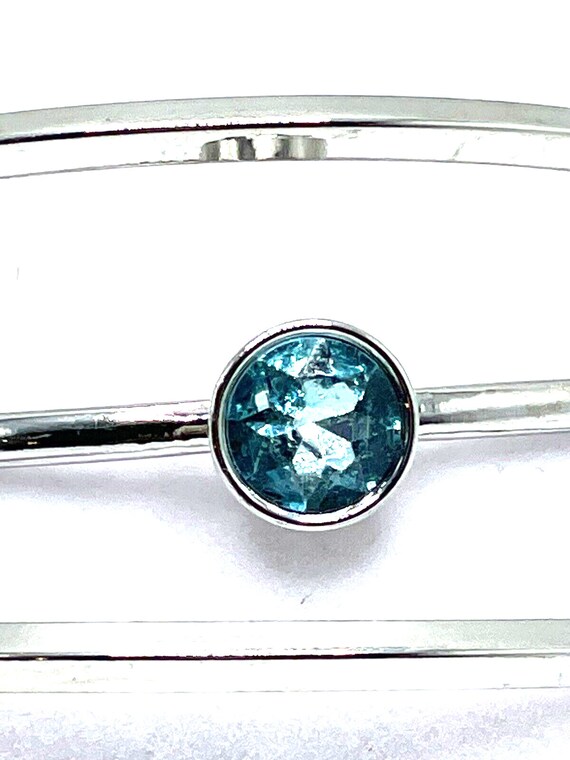 Stacking Bracelets Silver Topaz Crystal Bangles 3… - image 9
