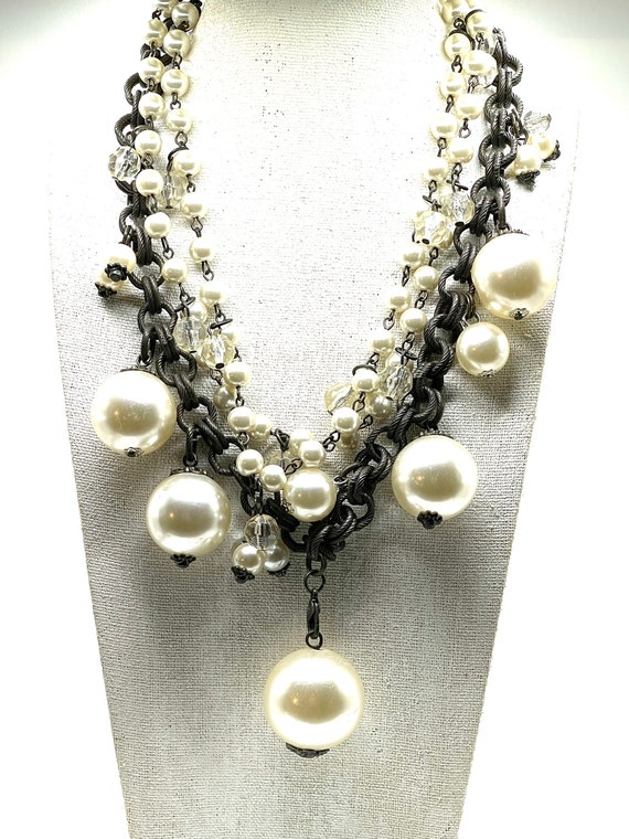 Louis Vuitton LV Beads Necklace Metal and Faux Pearls with Opals and Rock  Crystals Multicolor 8720719