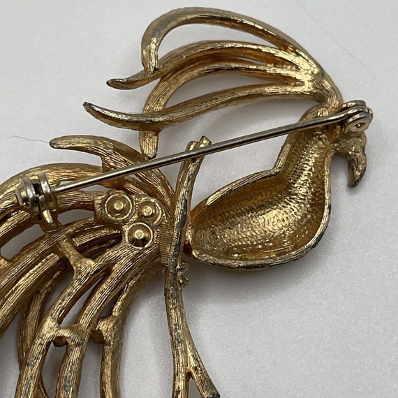 Vintage Avon Bird of Paradise Brushed Gold Brooch… - image 7