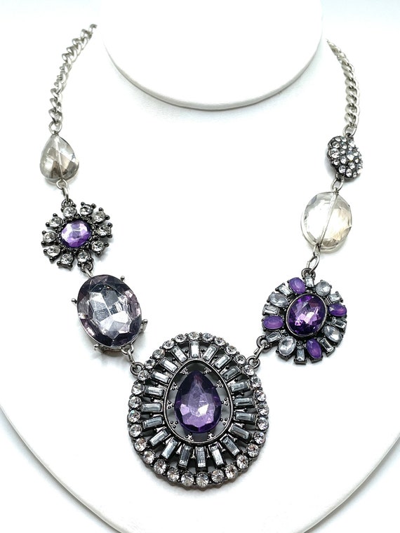 Vera Wang Purple Bold Crystal Smokey Quartz Beads 