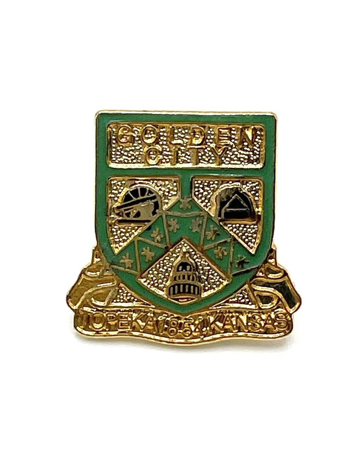 Golden City Topeka 1854 Kansas State Insignia Enamel Gold Lapel Pin - Etsy