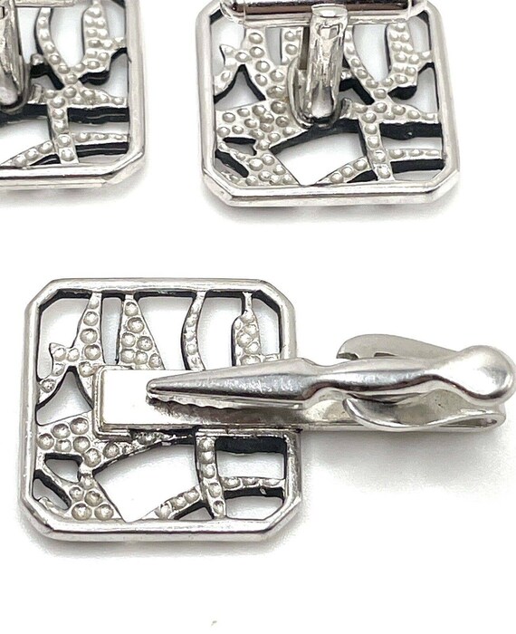 Silver Flying Ducks Figural Openwork Cuff Links T… - image 8