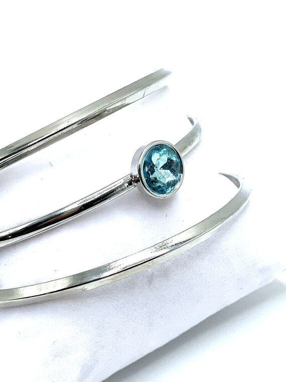 Stacking Bracelets Silver Topaz Crystal Bangles 3… - image 4