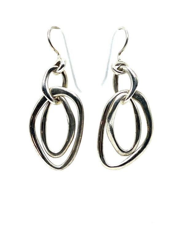 Silpada Sterling Silver Hammered Modernist Geometric Drop Dangle Hoop Earrings Etsy Australia