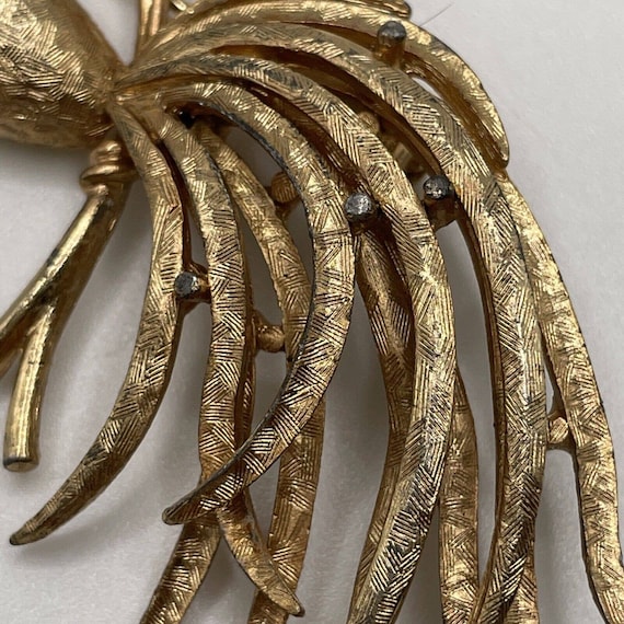 Vintage Avon Bird of Paradise Brushed Gold Brooch… - image 5