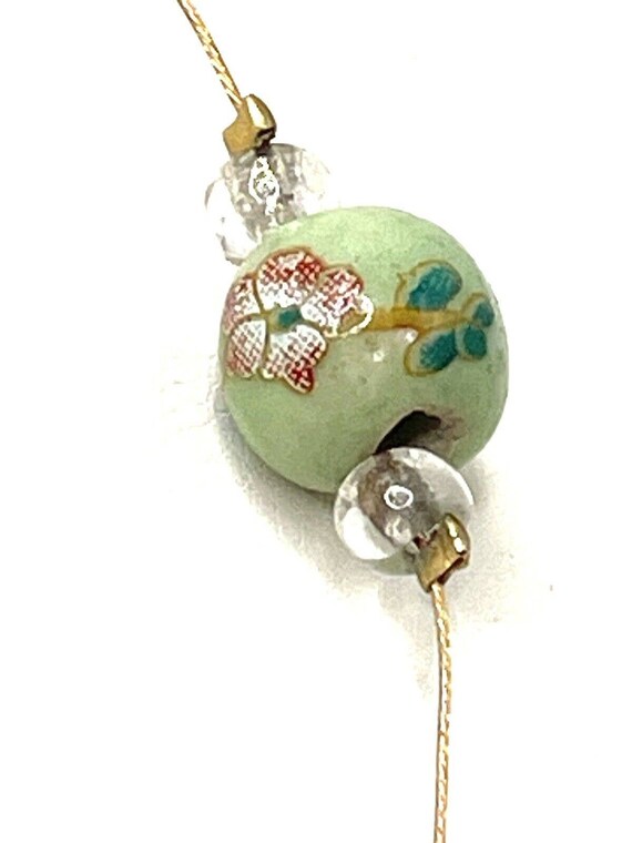 Chinese Porcelain Green Flower Illusion Bead Porc… - image 5