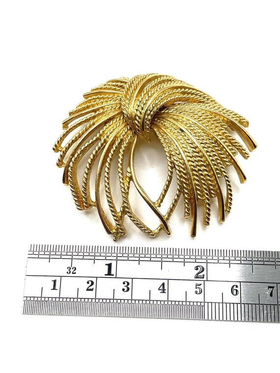 Monet Mirador Demi Parure Gold XL Brooch Pin Post… - image 5